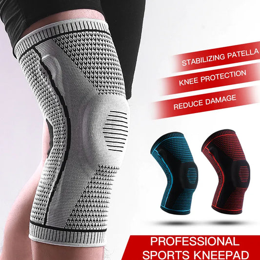 1 Piece Knee Brace Strap Patella Medial Support Strong Meniscus Silicone Compression Protection Sport Kneepads Running Basket